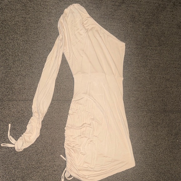Michael Costello X Revolve Elegant One-Shoulder Cream Dress - Picture 6 of 6